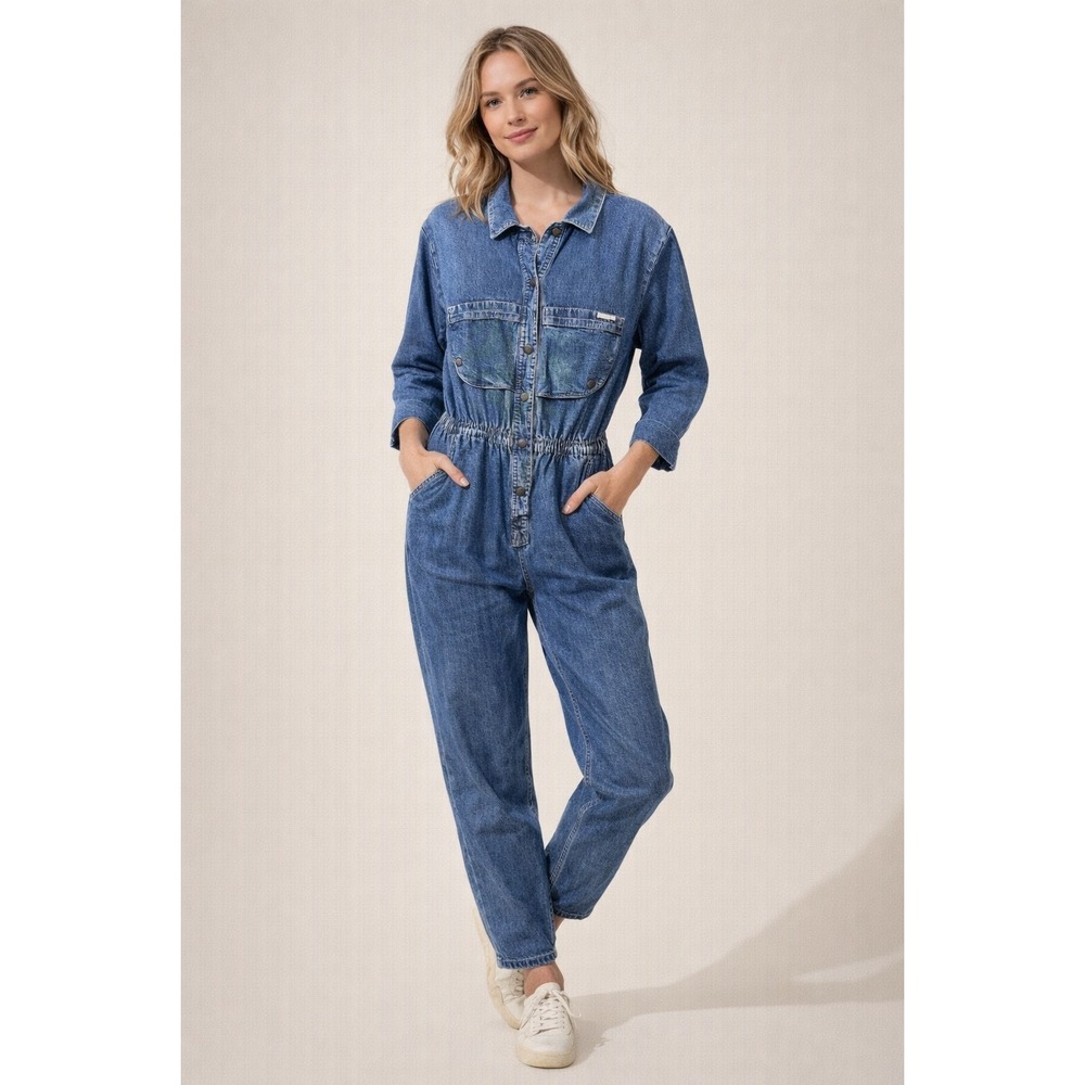 Dreams Vintage 70s Denim Y2K Blue Jean Roper Jumpsuit L Womens 90's